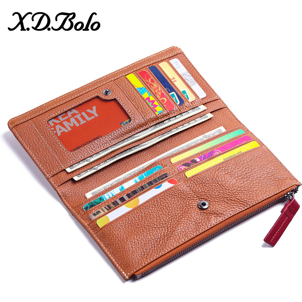 Women's Fashion Long Zipper Two-fold Multiple Slots Ladies Wallets