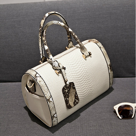 Women's Pillow Fashion Snake Pattern Boston Large Handbags