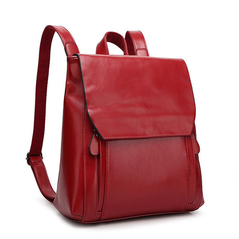 Women's Korean Style Fashion Oil Wax College Backpacks