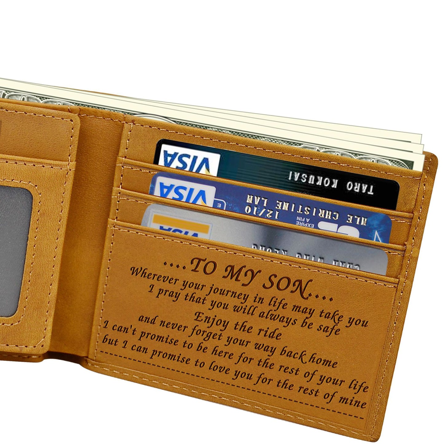 Men's Retro Crazy Horse Leather Genuine Laser Men's Wallets