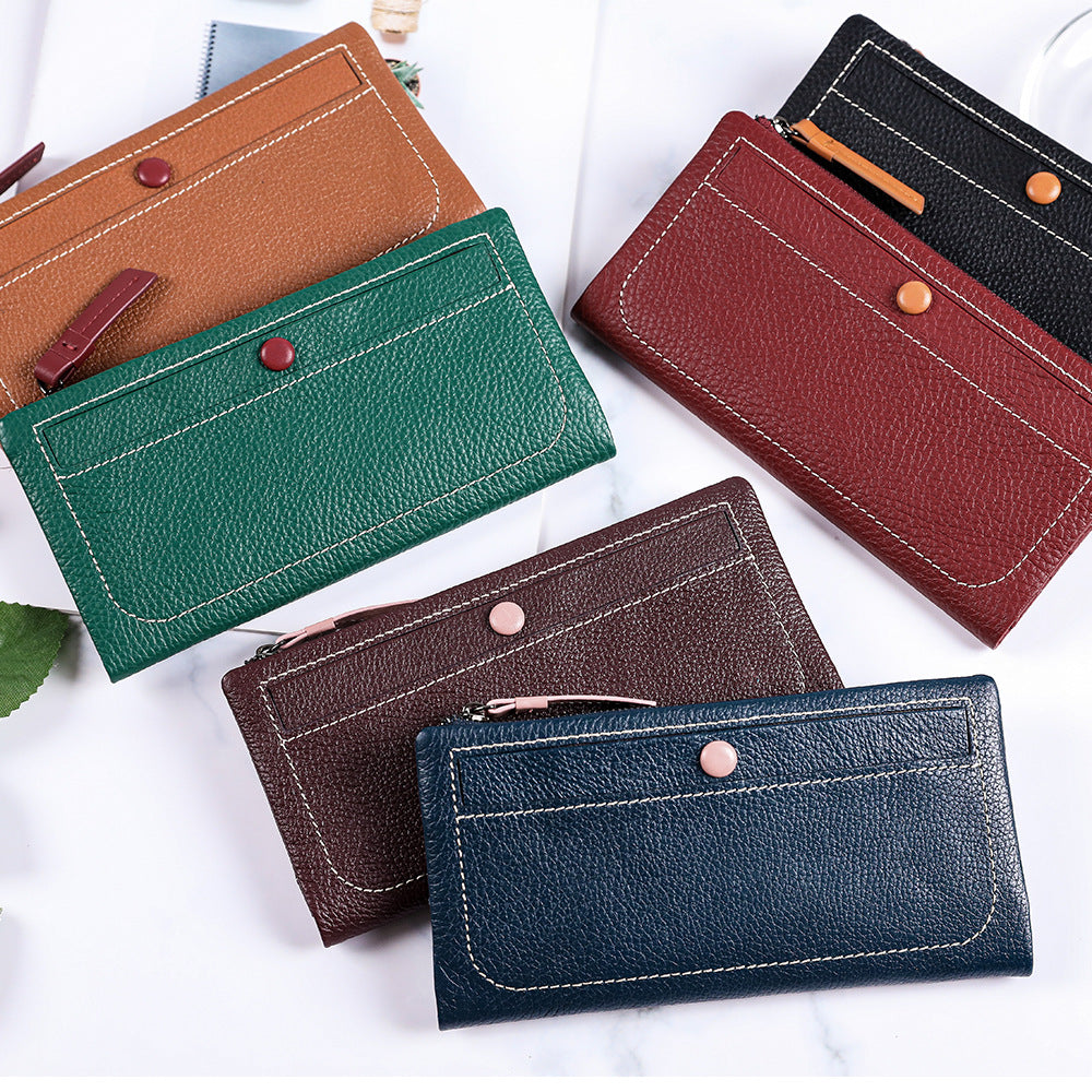 Women's Fashion Long Zipper Two-fold Multiple Slots Ladies Wallets