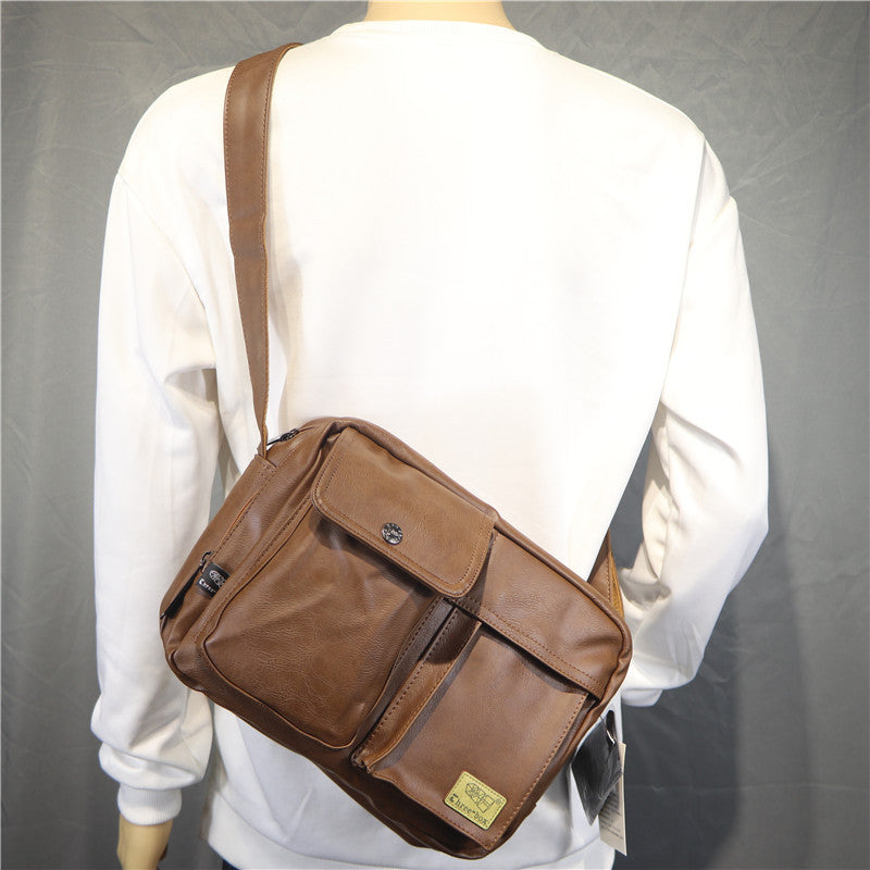 Men's Korean Style British Fashion Motorcycle Shoulder Bags