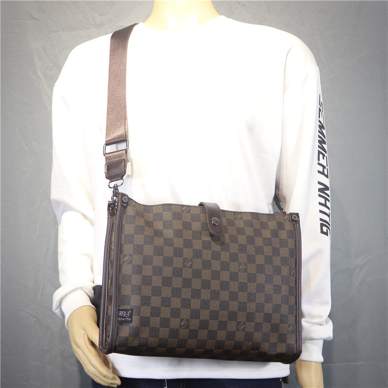 Men's Innovative Trendy Plaid Business Fashion Men's Shoulder Bags