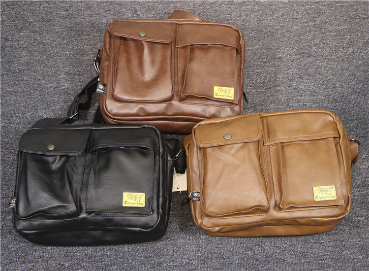 Men's Korean Style British Fashion Motorcycle Shoulder Bags