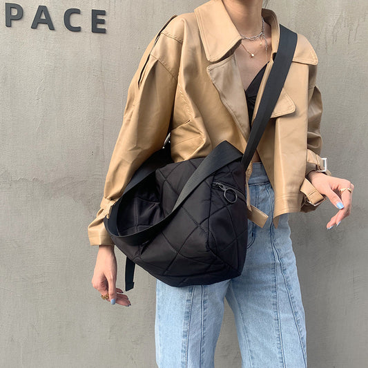 Women's Ge Rhombus Oxford Cloth Large Capacity Shoulder Bags