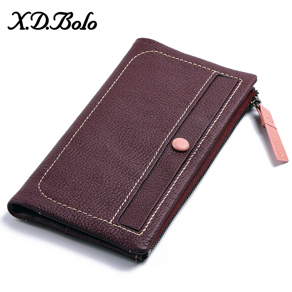 Women's Fashion Long Zipper Two-fold Multiple Slots Ladies Wallets