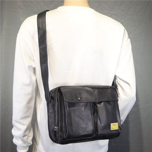 Men's Korean Style British Fashion Motorcycle Shoulder Bags