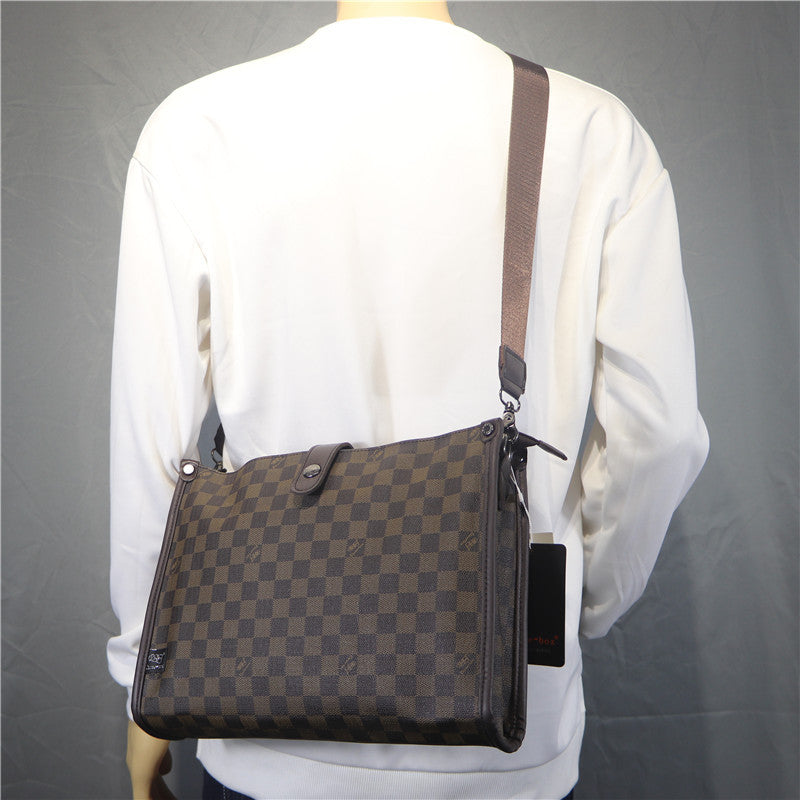 Men's Innovative Trendy Plaid Business Fashion Men's Shoulder Bags