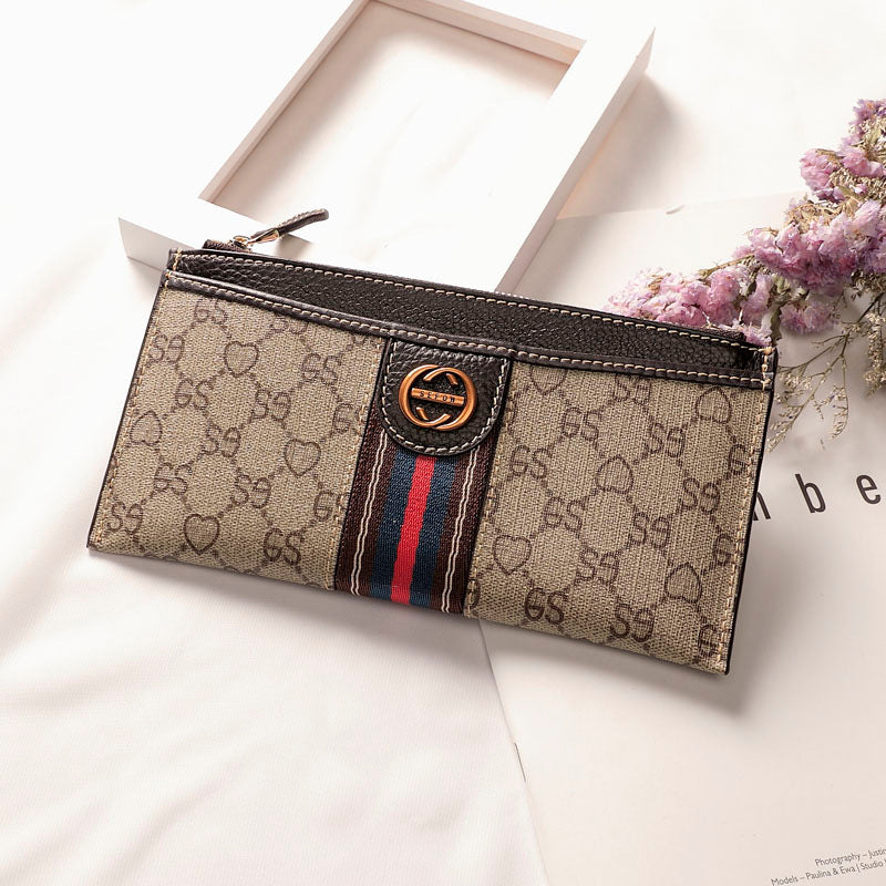 Women's Fashion Clutch Long Zip Genuine Leather Purses