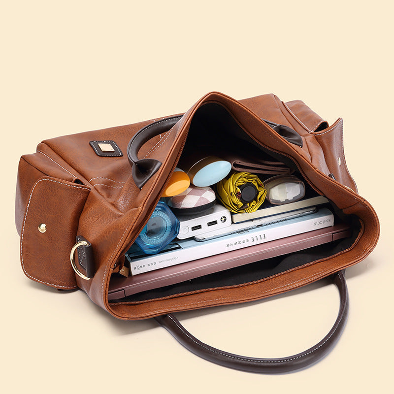 Women's Fashionable Large Capacity Soft Leather Handbags