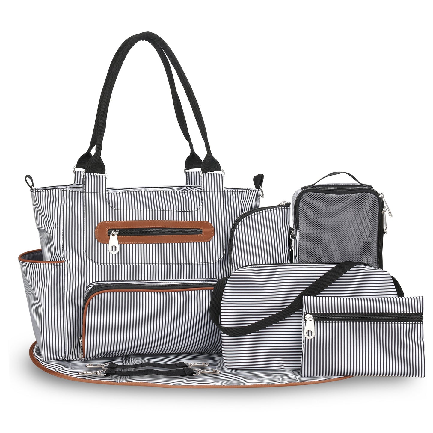 Mummy Large Capacity Mom Maternal Striped Bags