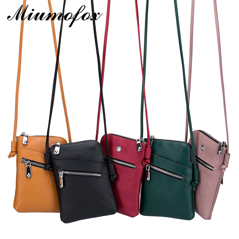 Women's Genuine Leather Mini Pure Soft Vertical Phone Bags