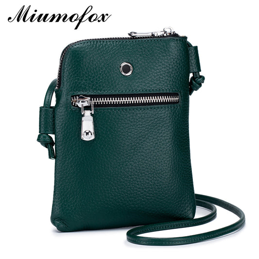 Women's Genuine Leather Mini Pure Soft Vertical Phone Bags