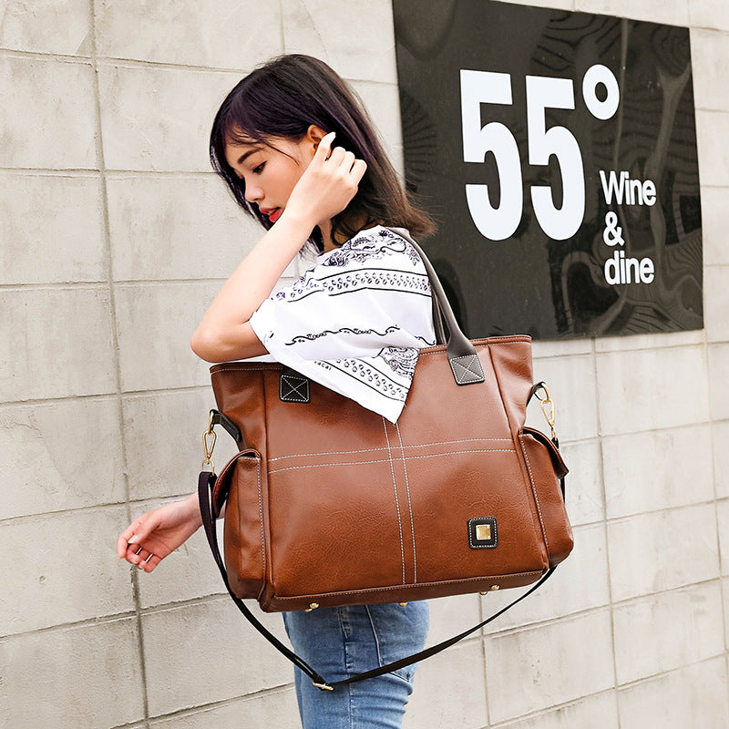 Women's Fashionable Large Capacity Soft Leather Handbags