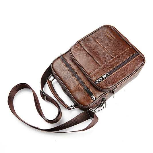 Men's First Layer Cowhide Genuine Leather Men's Shoulder Bags