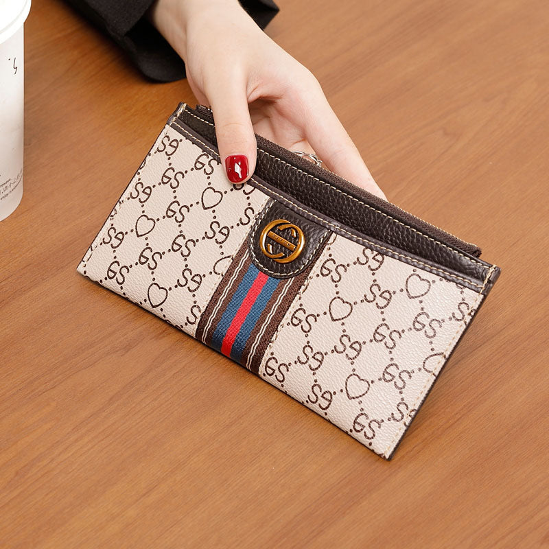 Women's Fashion Clutch Long Zip Genuine Leather Ladies Wallet