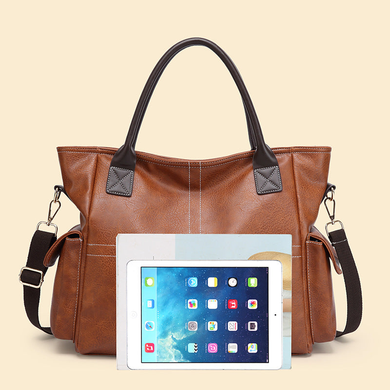 Women's Fashionable Large Capacity Soft Leather Handbags