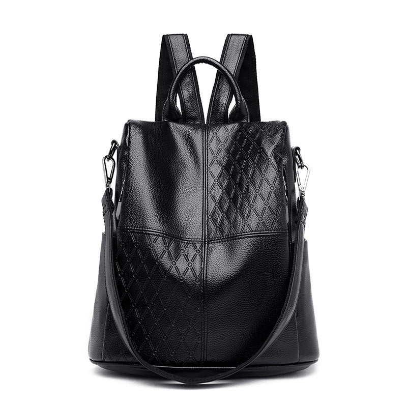 Women's Fashion Large Capacity Soft Leather Trendy Backpacks