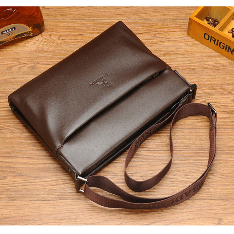 Men's Quality Leather Soft Surface Waterproof Horizontal Men's Shoulder Bags