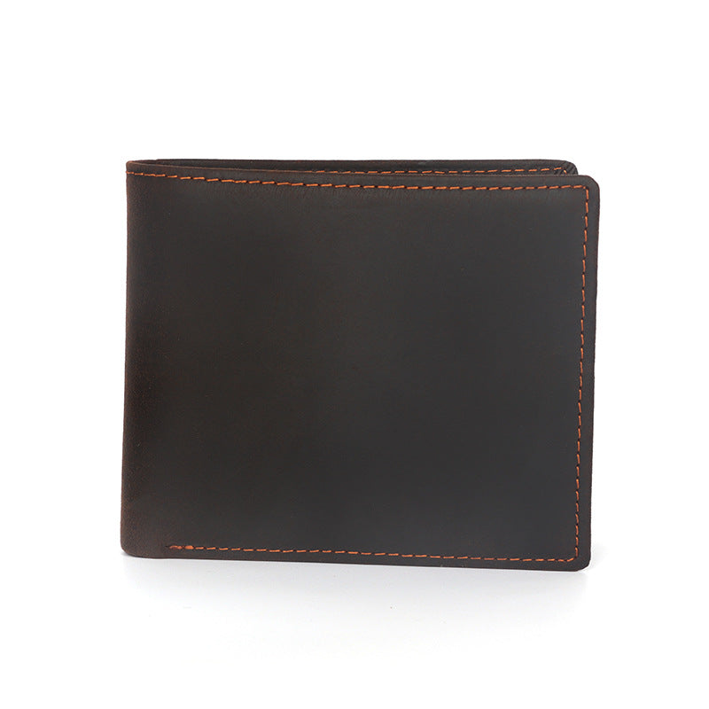 Men's Leather Short Business Retro Inside Outside Full Men's Wallets
