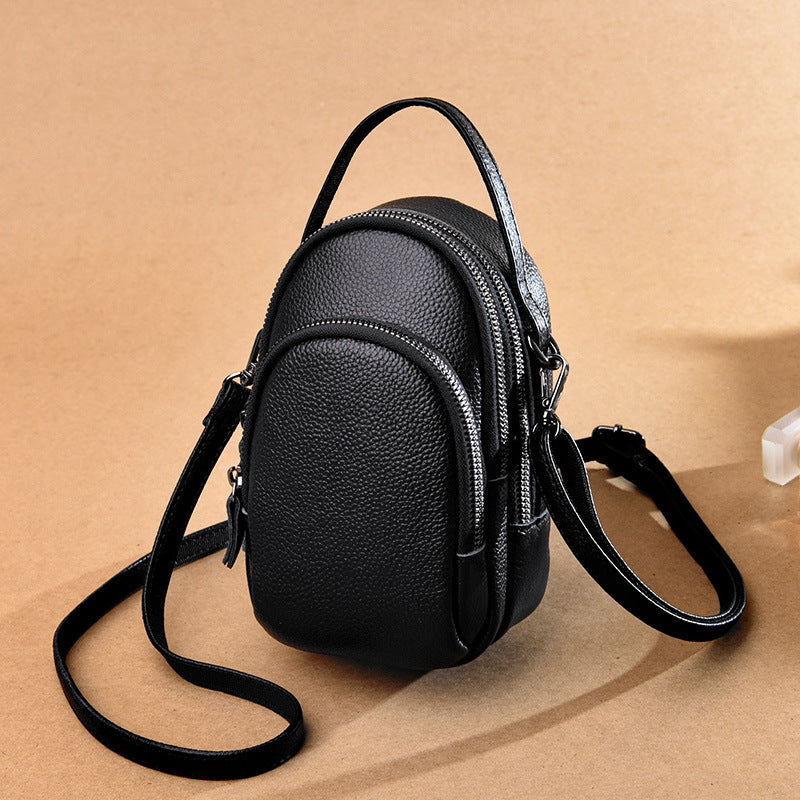 Women's Genuine Leather Simple Mobile First Layer Shoulder Bags