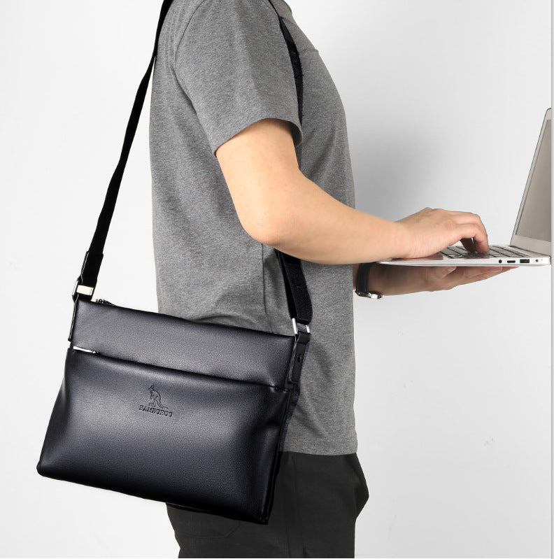 Men's Quality Leather Soft Surface Waterproof Horizontal Men's Shoulder Bags