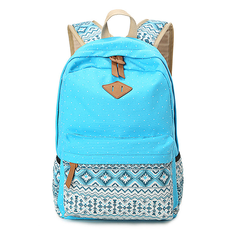 Female Minority Ethnic Style Leisure Dot Elementary School Students' Schoolbags