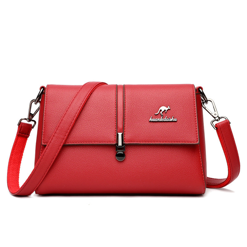 Women's Denis Kangaroo Leather Lychee Retro Easy Handbags