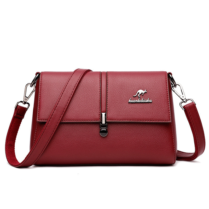 Women's Denis Kangaroo Leather Lychee Retro Easy Handbags
