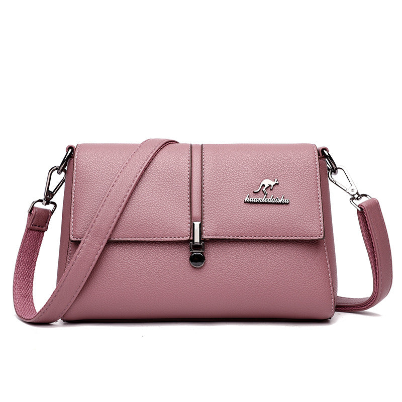 Women's Denis Kangaroo Leather Lychee Retro Easy Handbags