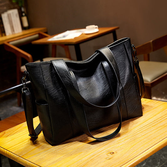 Women's Fashion Large Capacity Totes Soft Leather Shoulder Bags