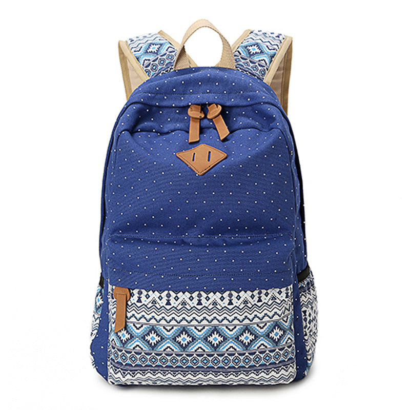 Female Minority Ethnic Style Leisure Dot Elementary School Students' Schoolbags