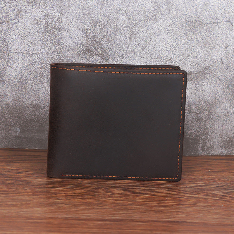 Men's Leather Short Business Retro Inside Outside Full Men's Wallets