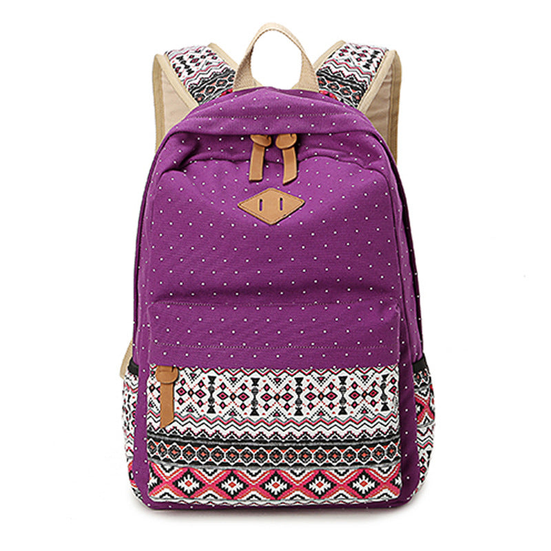 Female Minority Ethnic Style Leisure Dot Elementary School Students' Schoolbags