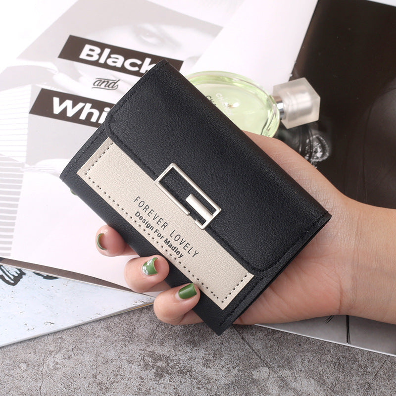 Women's Short Korean Fashionable Folding Personality Cute Ladies Wallet