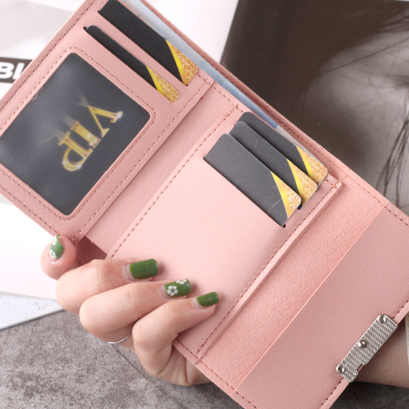 Women's Short Korean Fashionable Folding Personality Cute Ladies Wallet
