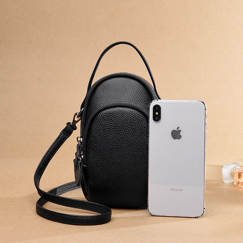 Women's Genuine Leather Simple Mobile First Layer Shoulder Bags