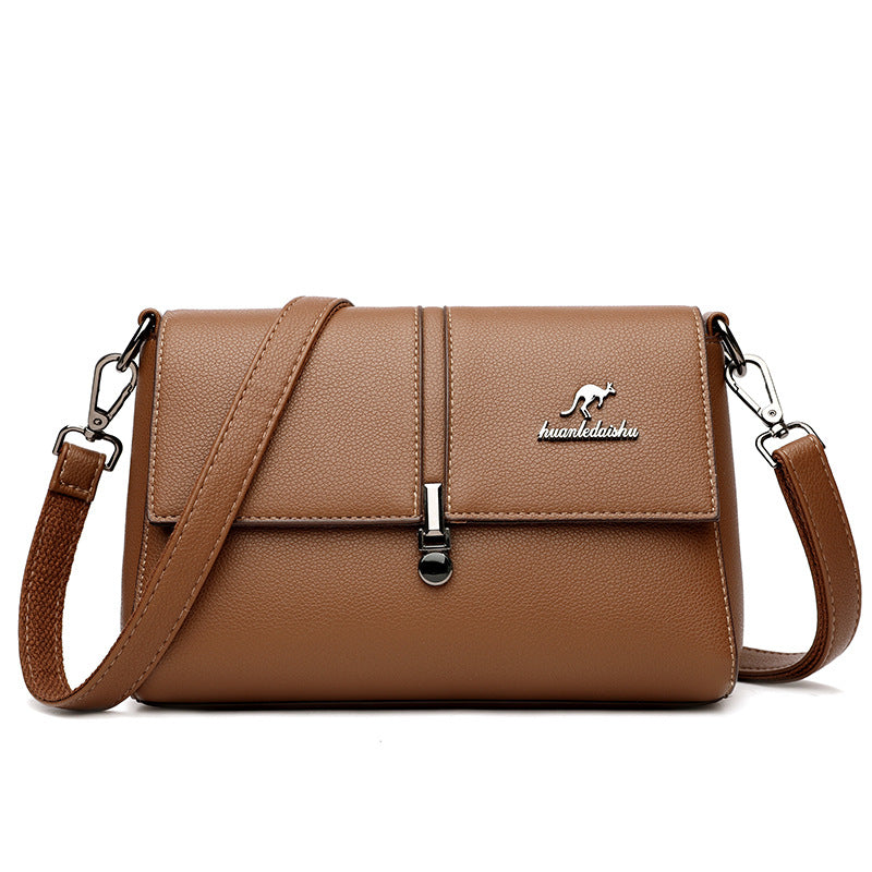 Women's Denis Kangaroo Leather Lychee Retro Easy Handbags