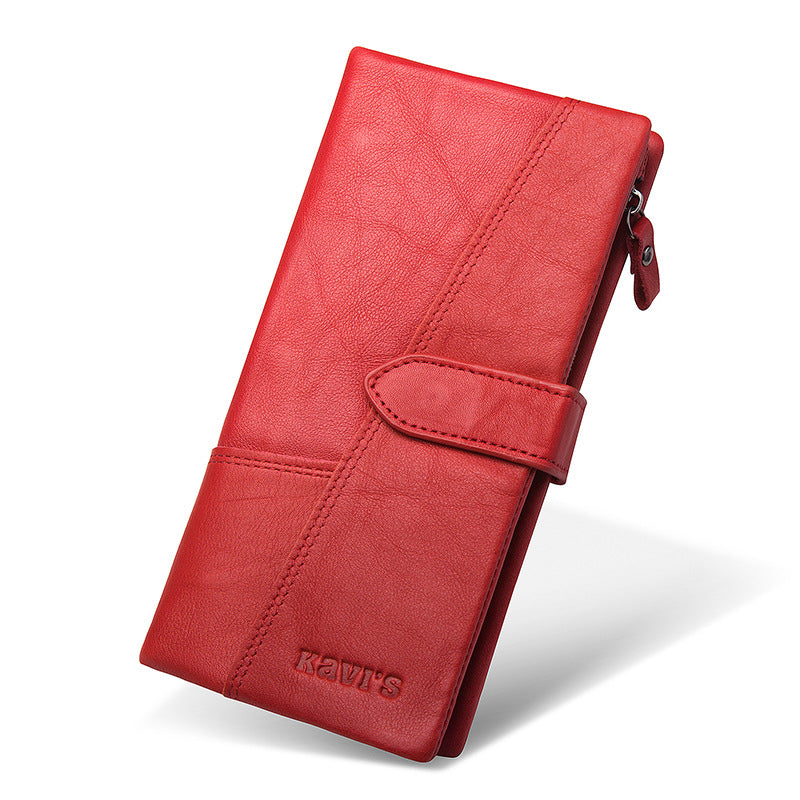 Women's Multiple Slots First Layer Cowhide Two Fold Men's Wallets