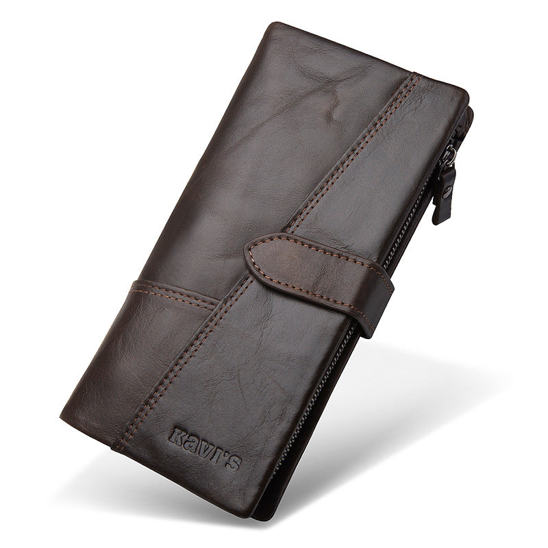 Women's Multiple Slots First Layer Cowhide Two Fold Men's Wallets