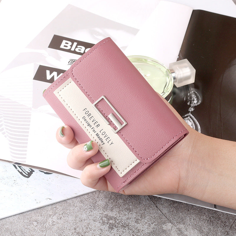Women's Short Korean Fashionable Folding Personality Cute Ladies Wallet