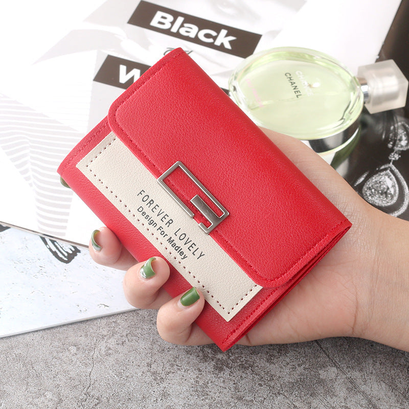 Women's Short Korean Fashionable Folding Personality Cute Ladies Wallet