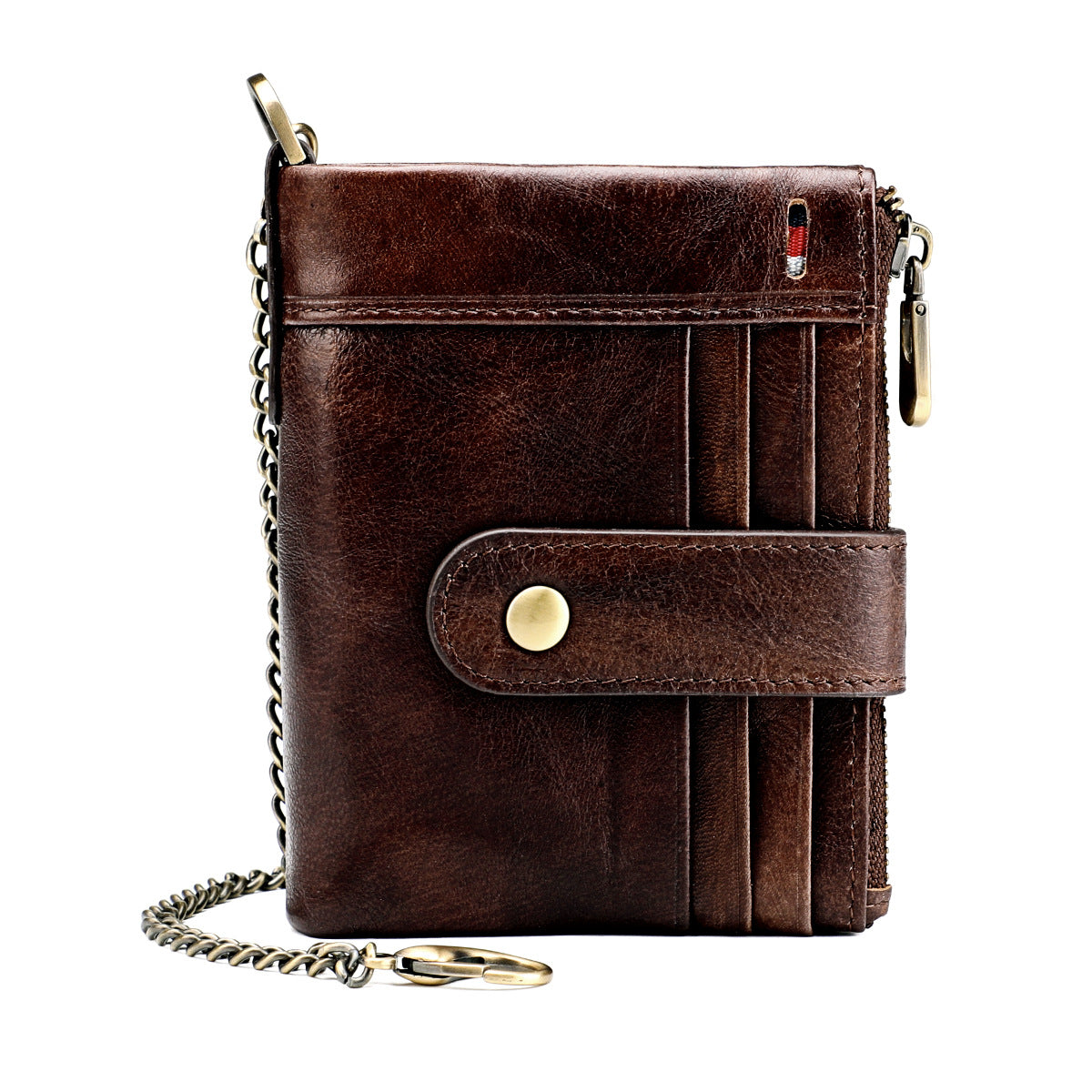 Men's Swiping Multiple Slots Crazy Horse Leather Men's Wallets