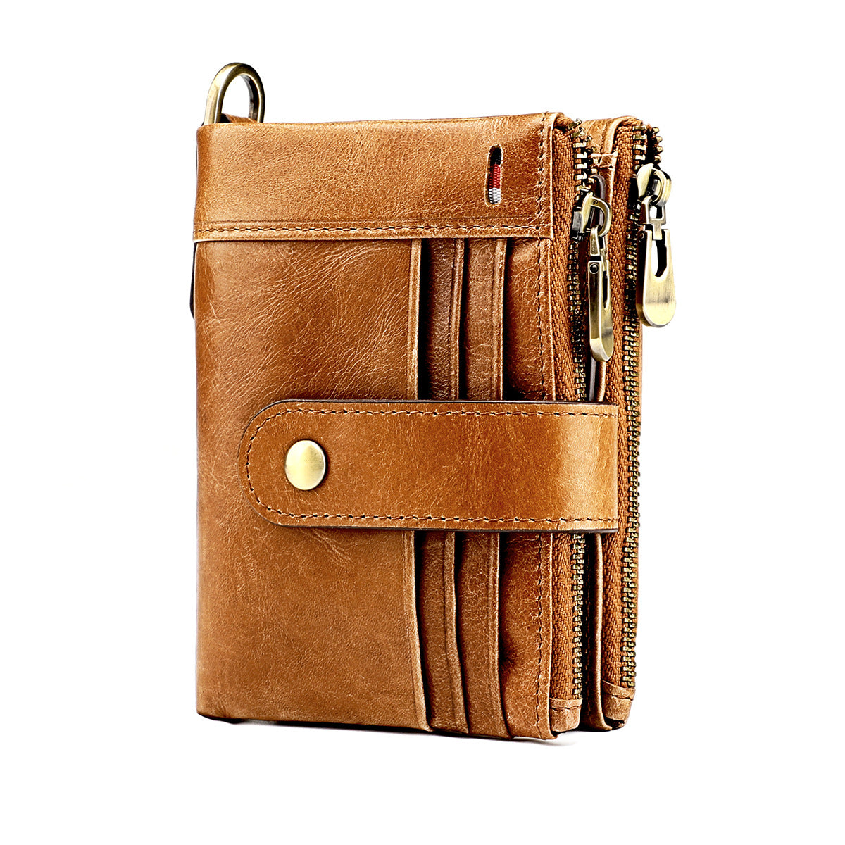 Men's Swiping Multiple Slots Crazy Horse Leather Men's Wallets