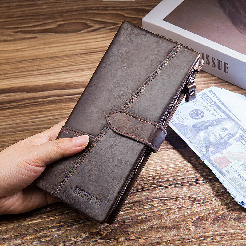 Women's Multiple Slots First Layer Cowhide Two Fold Men's Wallets