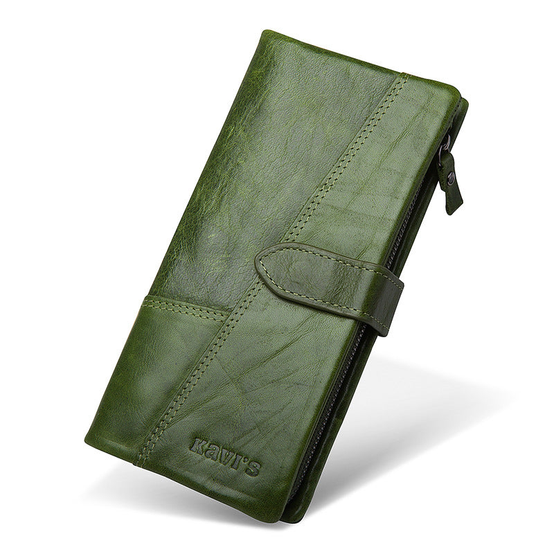 Women's Multiple Slots First Layer Cowhide Two Fold Men's Wallets