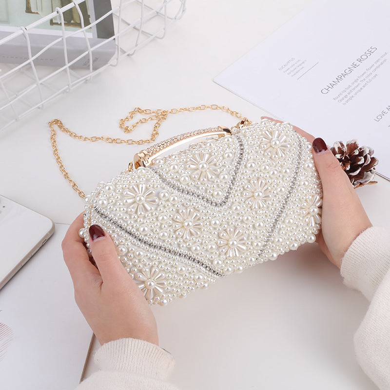 Durable Dinner Sweet Trend Pearl Embroidery Evening Bags