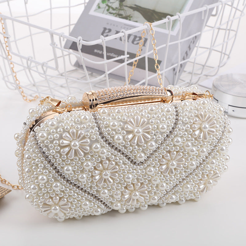 Durable Dinner Sweet Trend Pearl Embroidery Evening Bags