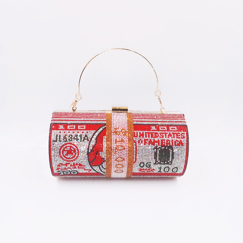 Jinshang Full Diamond Cylinder Usd Fashion Evening Bags