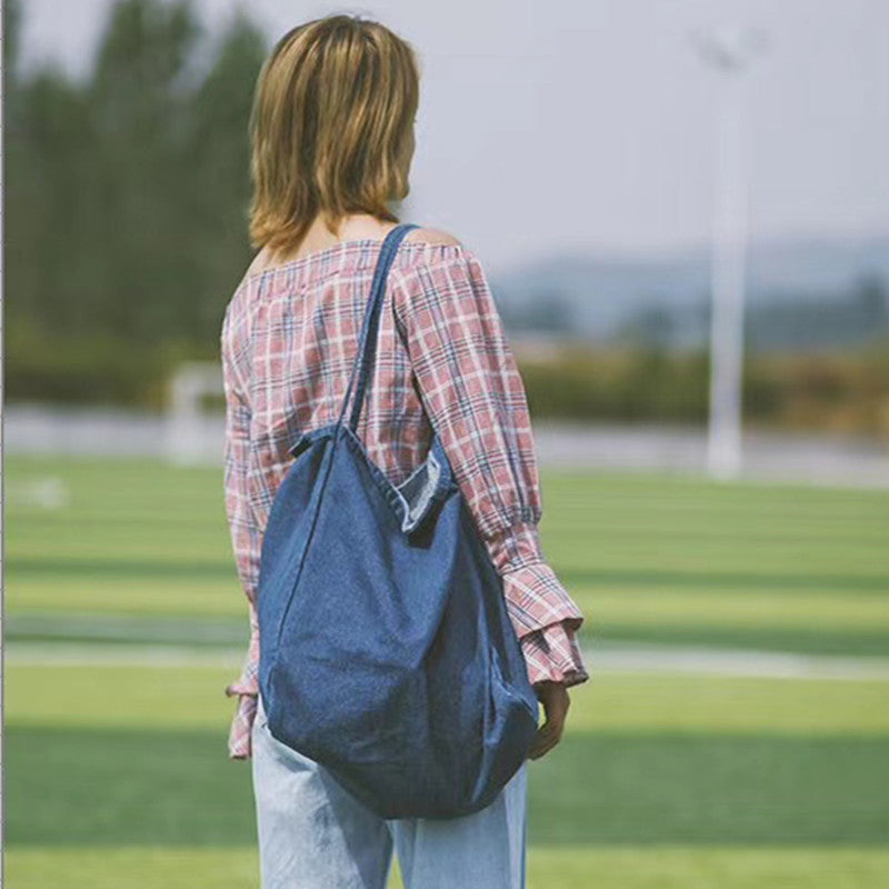 Capacity Shopping Denim Mother Literary Tide Women's Shoulder Bag